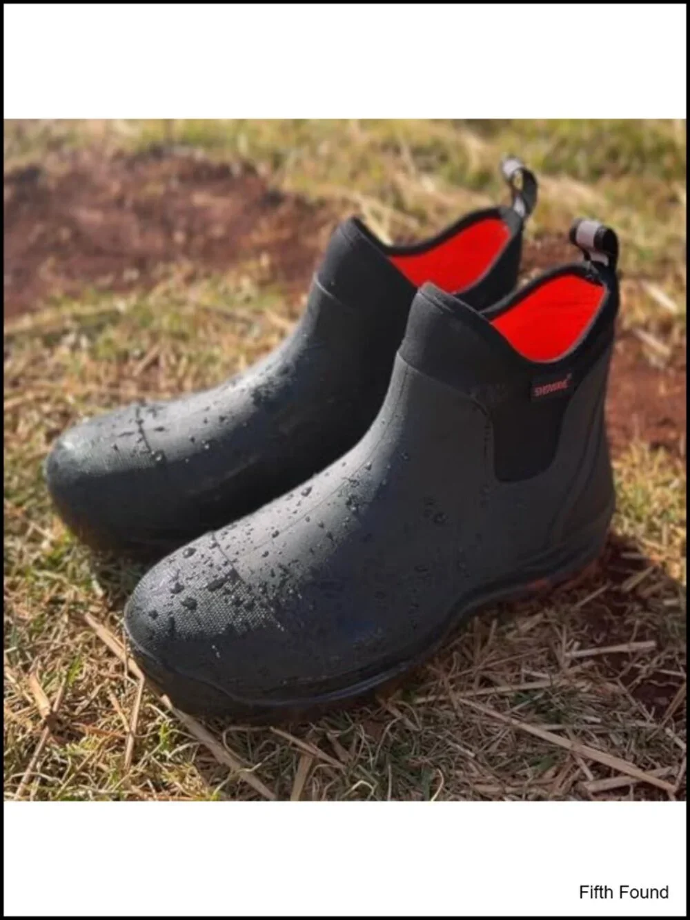Men's Insulated Rain Boots Ankle Garden Waterproof Rubber Mud Booties